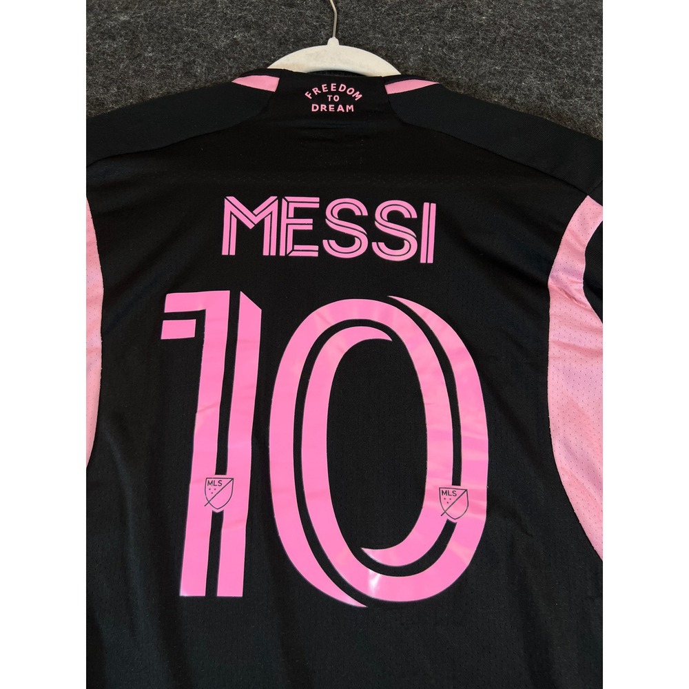 Adidas Inter Miami Lionel Messi Soccer Jersey Mens Medium Black Pink Slim Fit